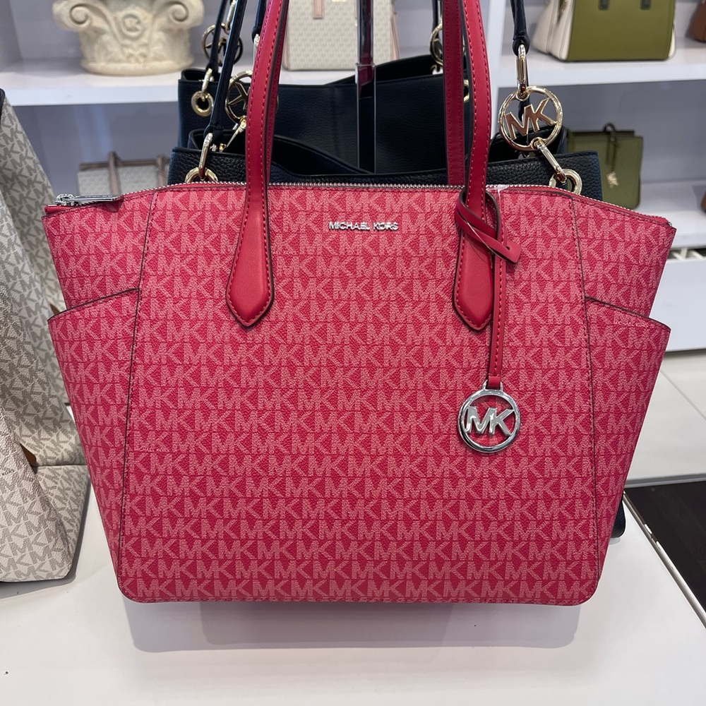 MICHAEL KORS Marilyn Medium Signature Logo Tote Bag
Dark Raspberry 
NWT - Picture 4 of 16